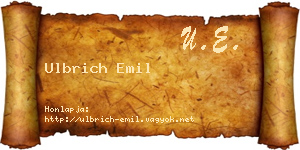 Ulbrich Emil névjegykártya