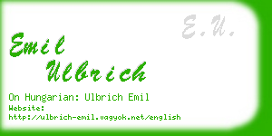 emil ulbrich business card